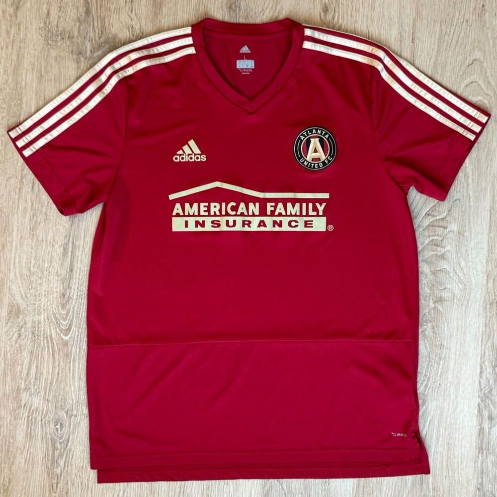 Adidas Atlanta United Jersey 17-18 Climalite Red Gold Size Large Soccer MLS